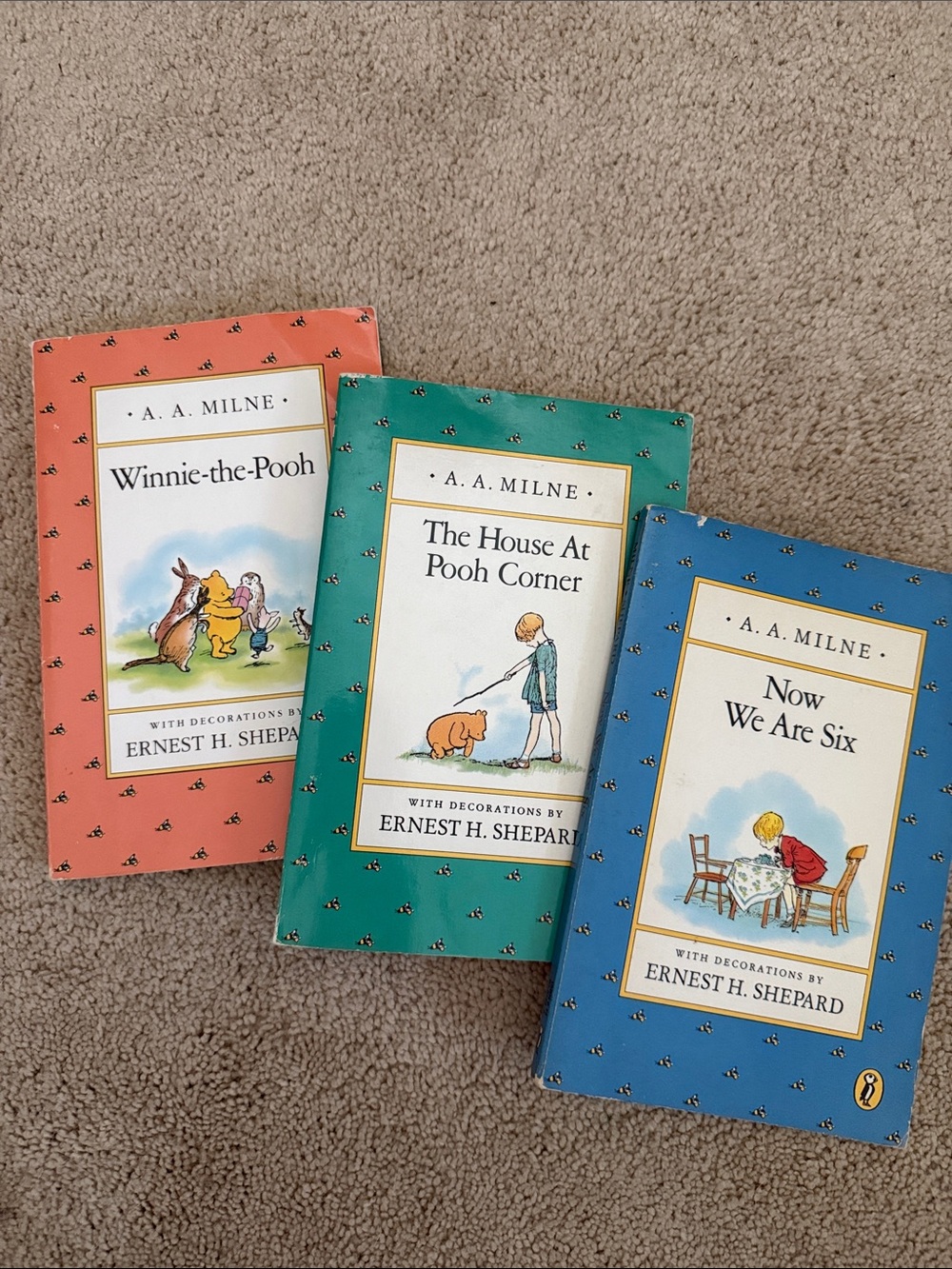 🍯 A.A. Milne 🐻 Winnie-the-Pooh Book Set of 3 - Puffin Books 1992